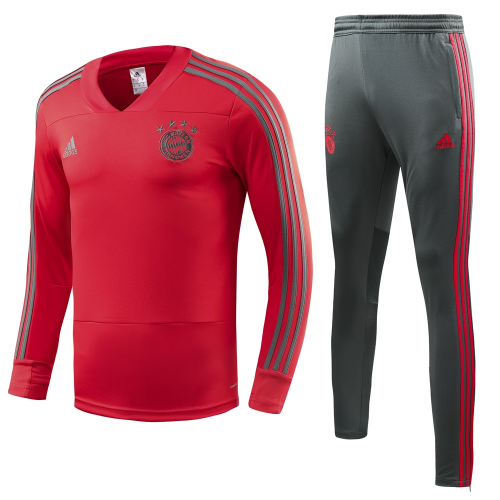 Bayern Munich 18/19 Training Sweat Top Tracksuit Red With Pants